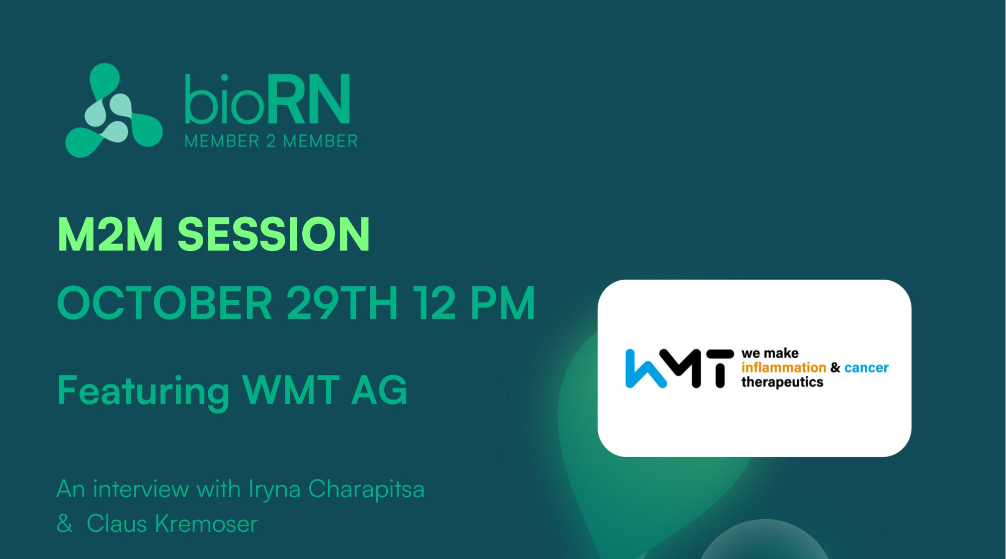 M2M – Member to Member session featuring WMT AG