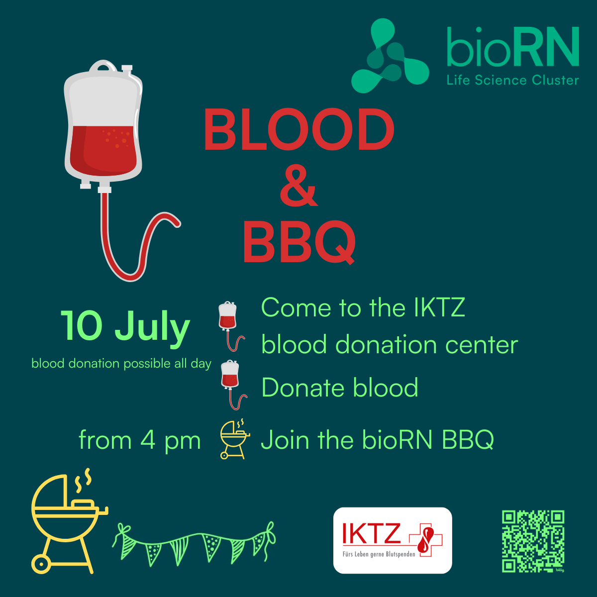 bioRN Blood & BBQ – bioRN Summer BBQ with Blood Donation Call