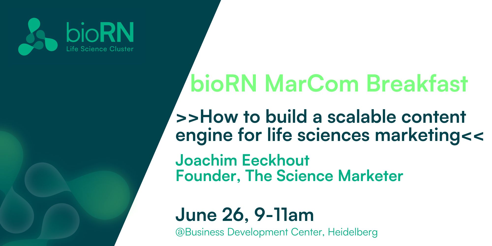 bioRN MarCom Breakfast >>How to build a scalable content engine for life sciences marketing<<