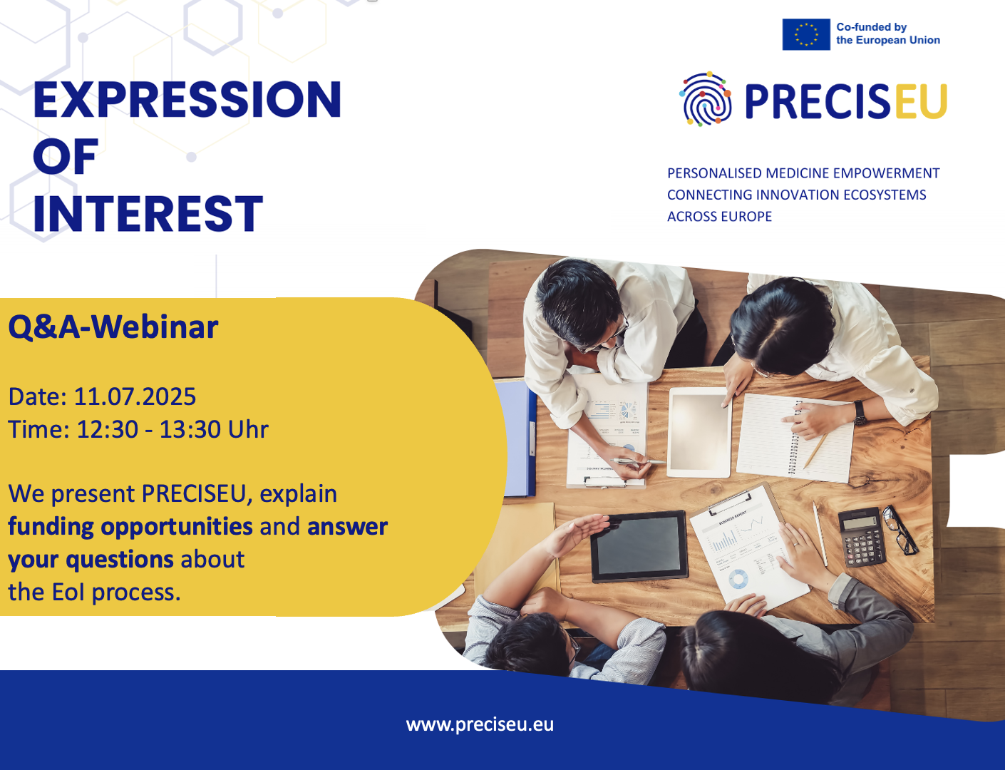 Webinar – PRECISEU: Unlocking Collaboration and Funding Opportunities in Health Data and ATMPs
