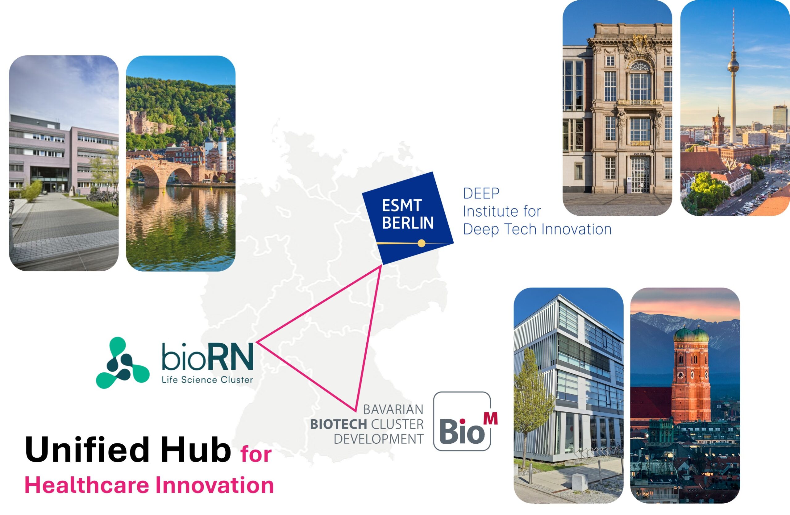 BioM, bioRN and ESMT Berlin join forces to create a Unified Hub for healthcare innovation in Germany